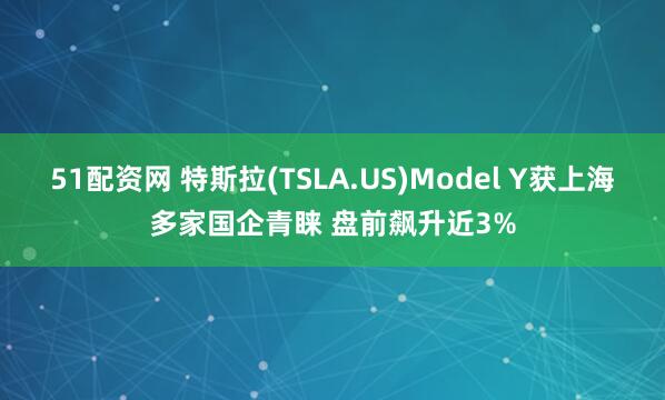 51配资网 特斯拉(TSLA.US)Model Y获上海多家国企青睐 盘前飙升近3%